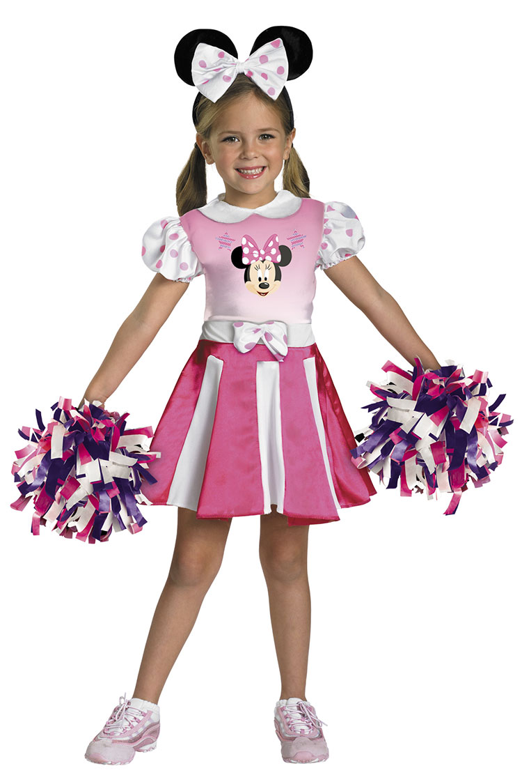 Girls and Toddler Minnie Mouse Cheerleader Costume