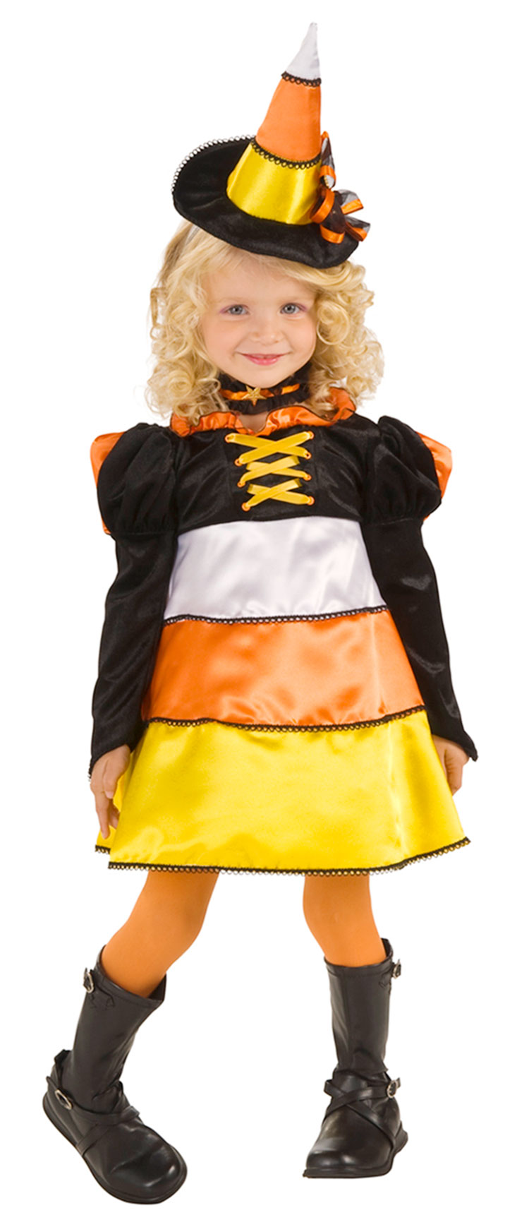 Girls and Toddler Candy Corn Witch Costume