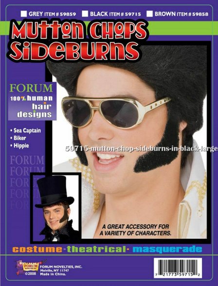 Mutton Chop Sideburns in Black
