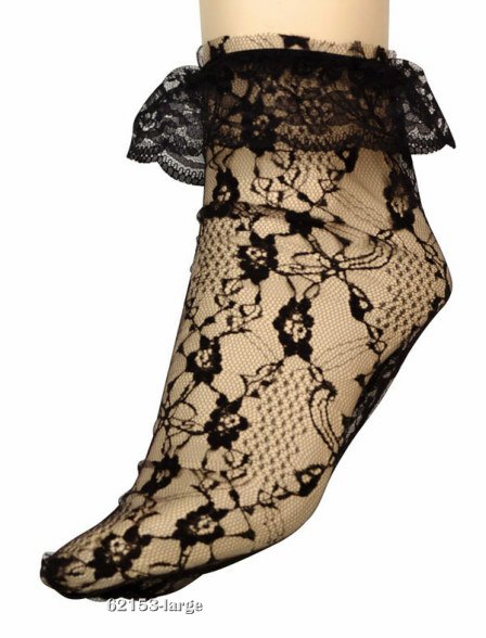 Adult Black Lace Anklets