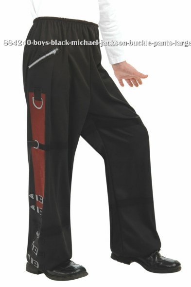 Boys Black Michael Jackson Buckle Pants