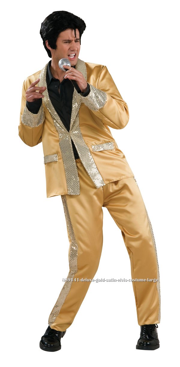 Deluxe Gold Satin Elvis Costume