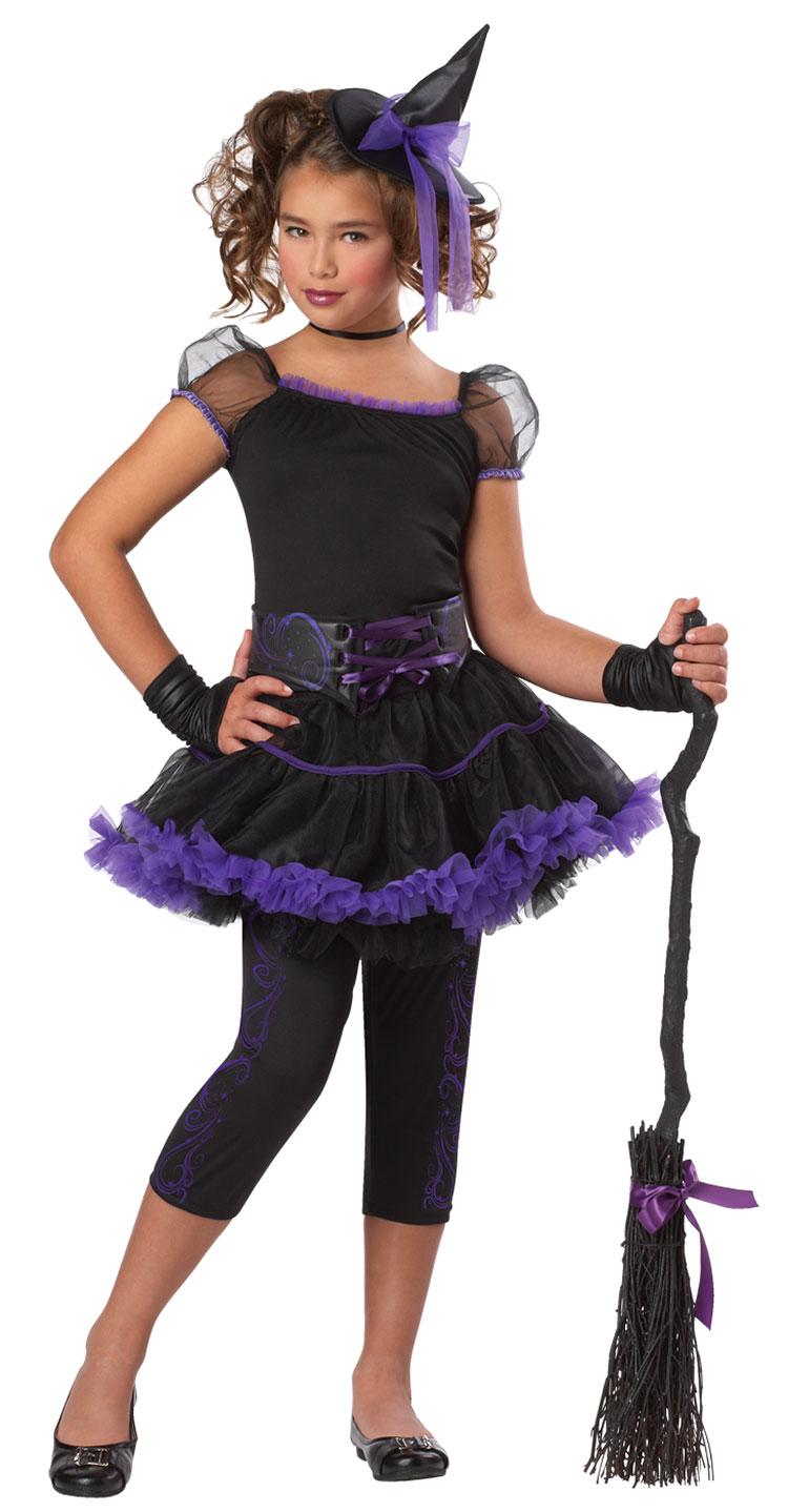 Girls Purple Stardust Witch Costume