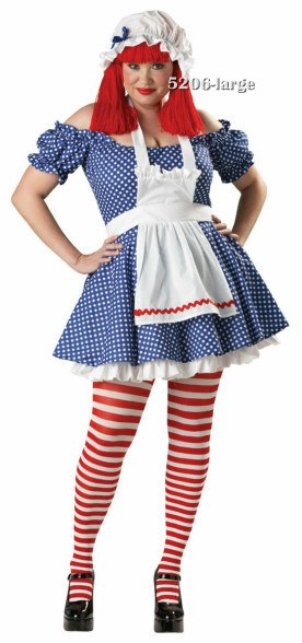Plus Size Premier Racy Rag Doll Costume Plus Size Premier Racy Rag Doll Costume