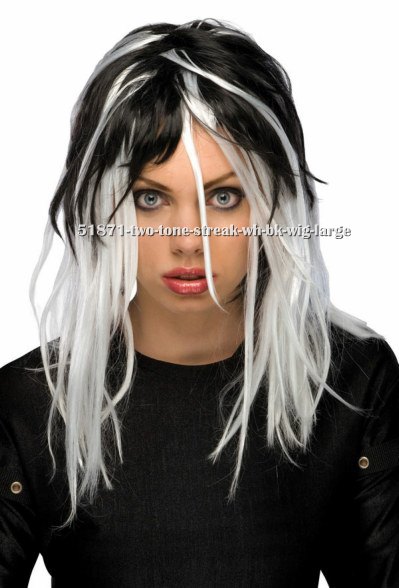 Black and White Streaked Wig
