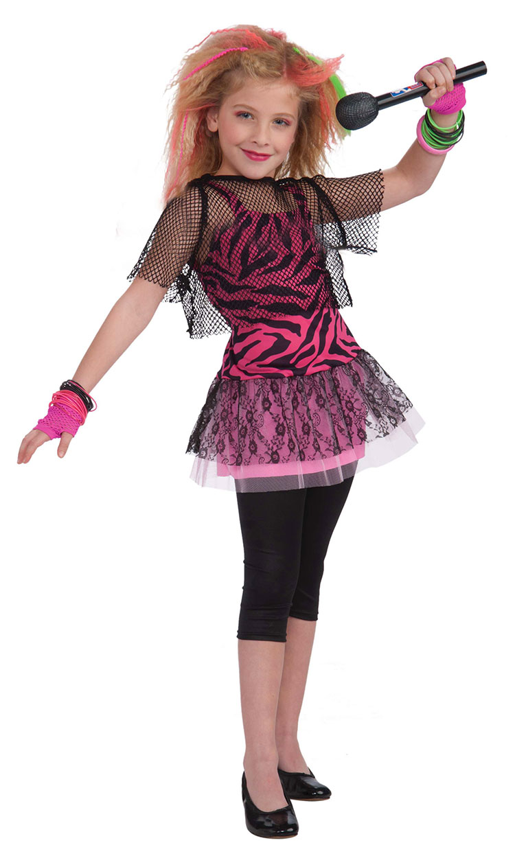 Girls 80's Rock Star Costume
