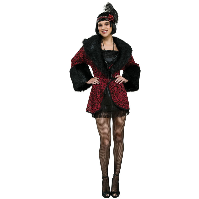 20s Flapper Coat (Red) Deluxe Adult Costume 20s Flapper Coat (Red) Deluxe Adult Costume