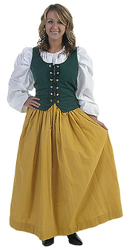 Plus Size Gold Peasant Skirt