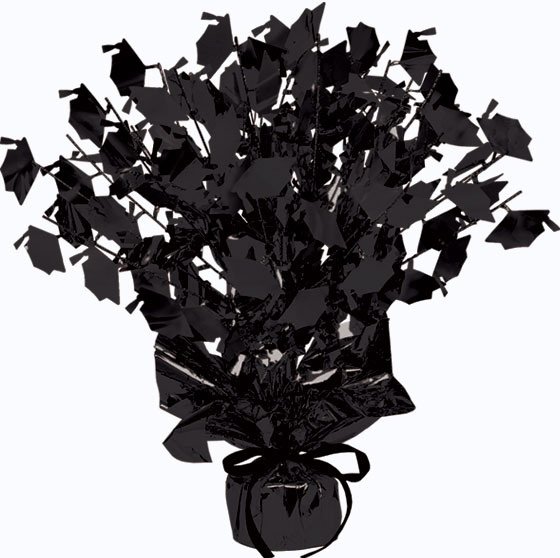 Black Grad Cap Gleam 'N Burst Centerpiece