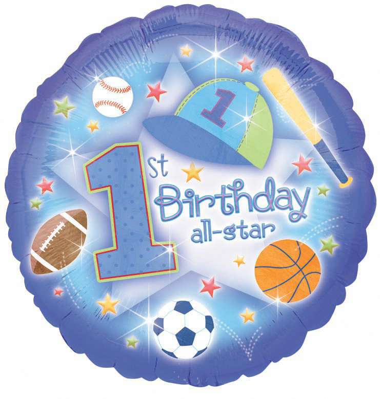 1st Birthday All-Star 18" Foil Balloon 1st Birthday All-Star 18" Foil Balloon