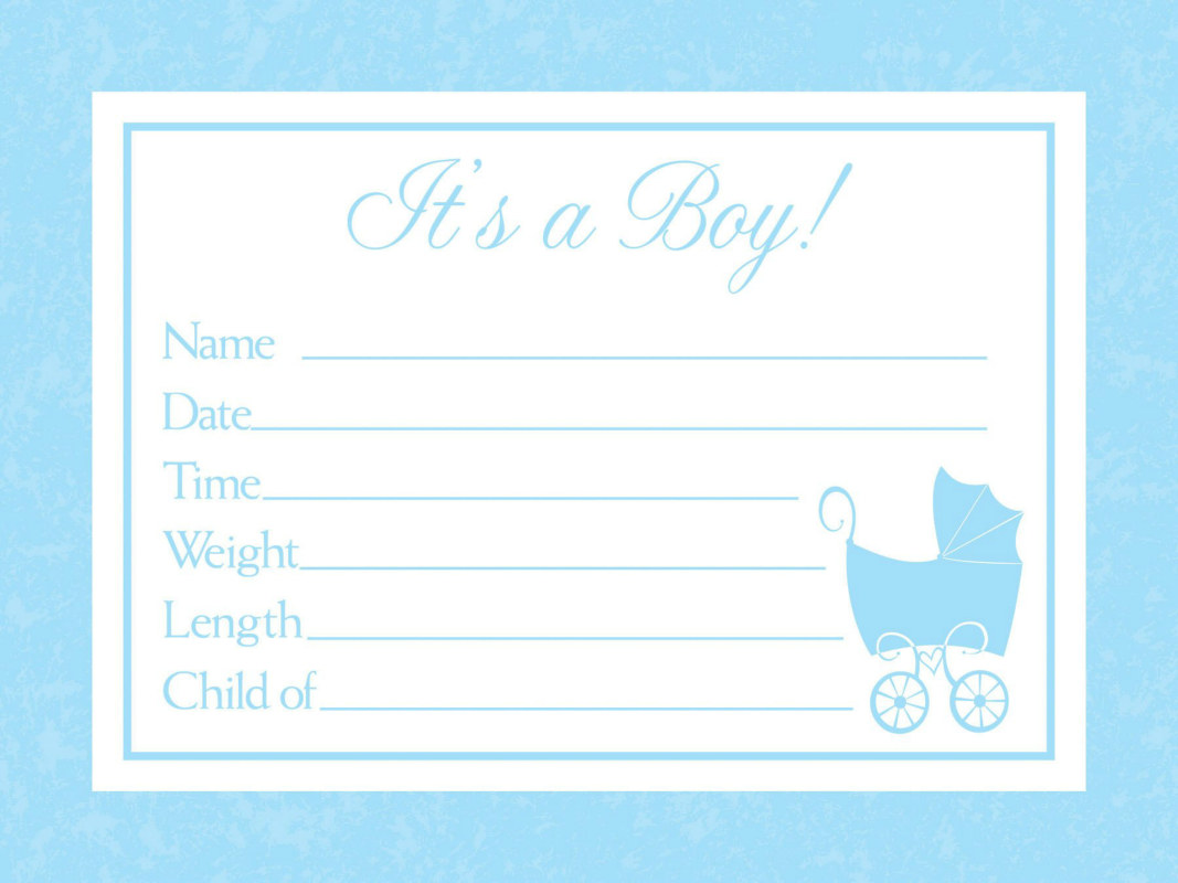 Baby Boy Announcements (8 count)