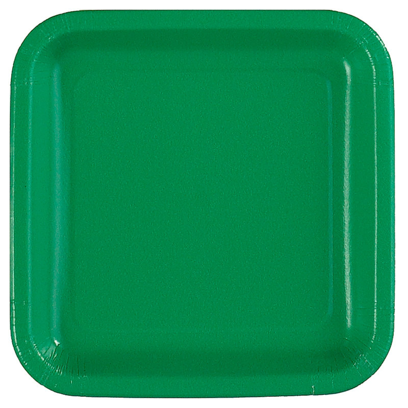 Green Square Dessert Plates (12 count)