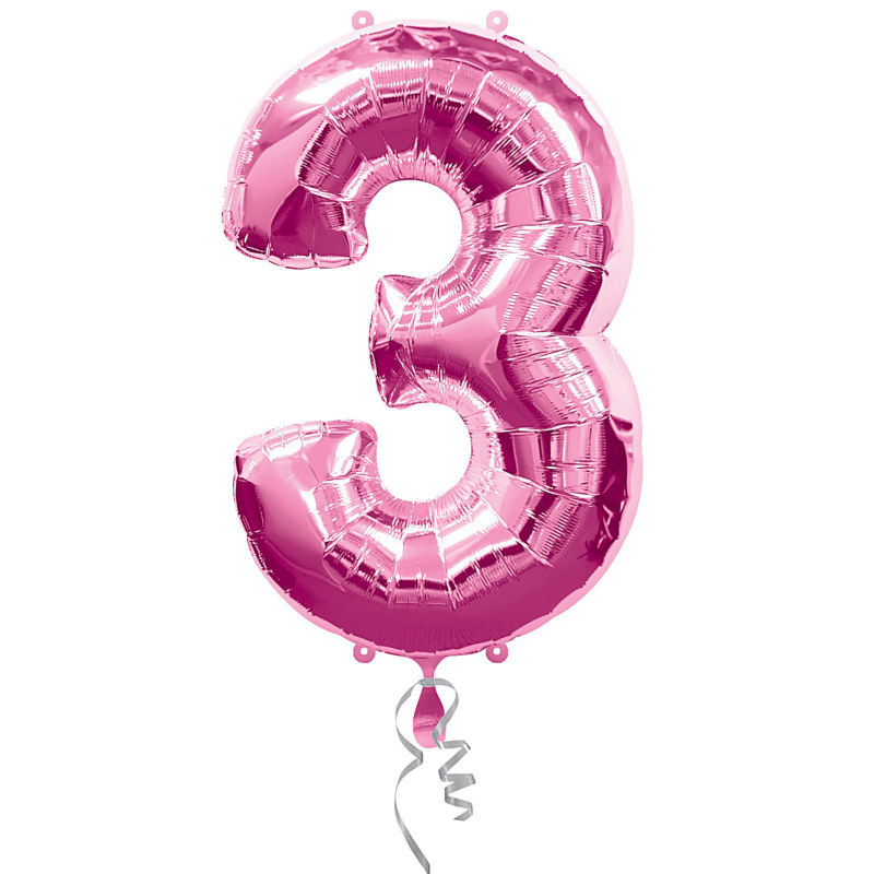 #3 Pink Foil Balloon #3 Pink Foil Balloon