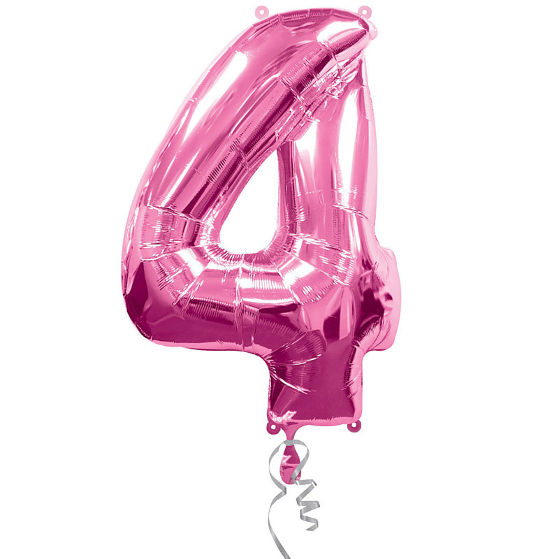 #4 Pink Foil Balloon #4 Pink Foil Balloon