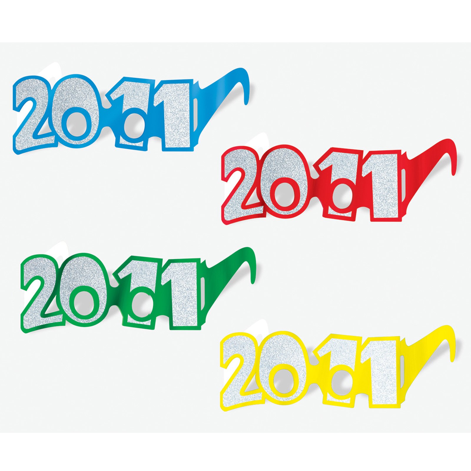 2011 Foil Glitter Eyeglasses Assorted (1 count) 2011 Foil Glitter Eyeglasses Assorted (1 count)