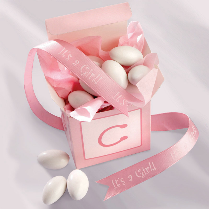 Pink Baby Blocks Favor Boxes (24 count)