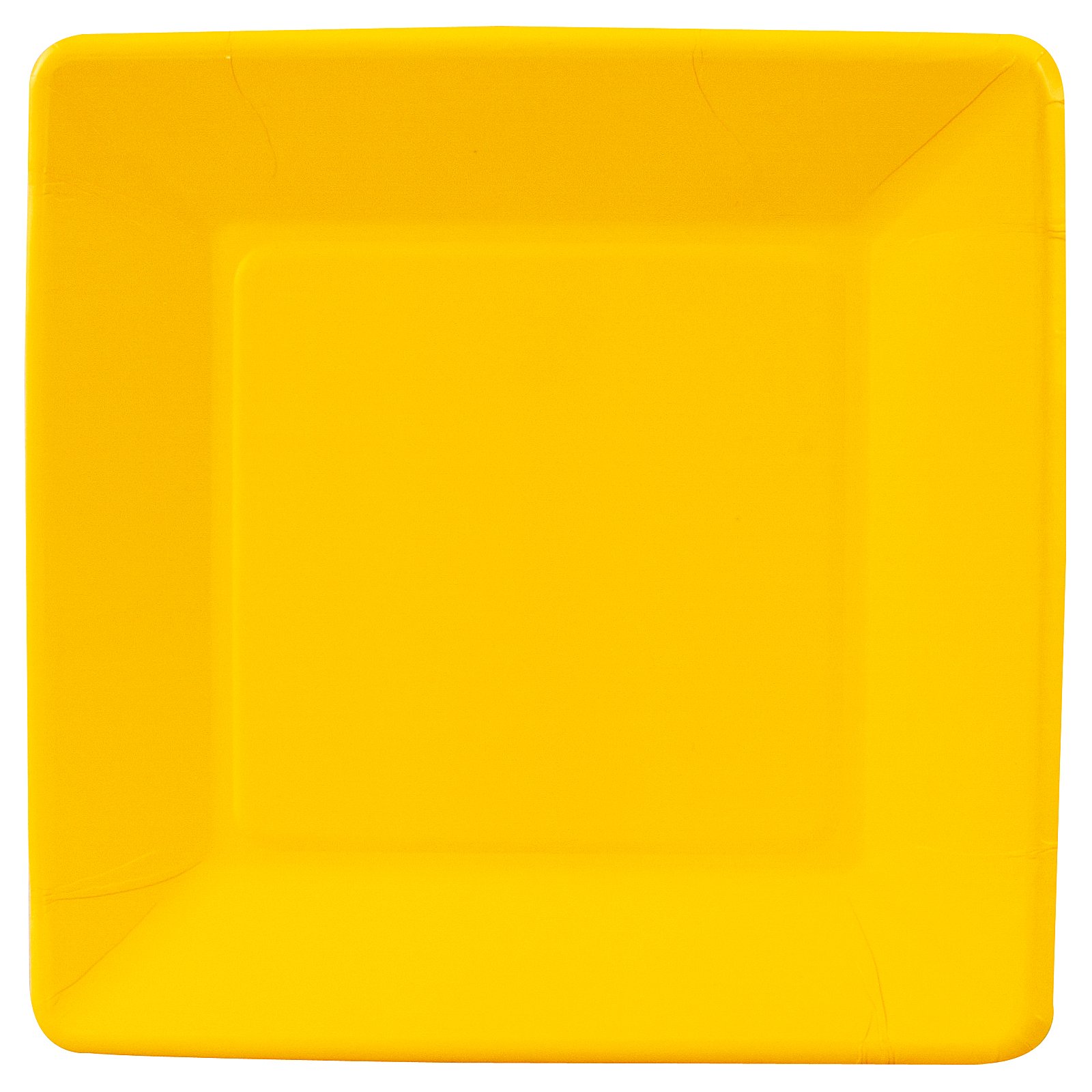 School Bus Yellow (Yellow) Square Dinner Plates (18 count)