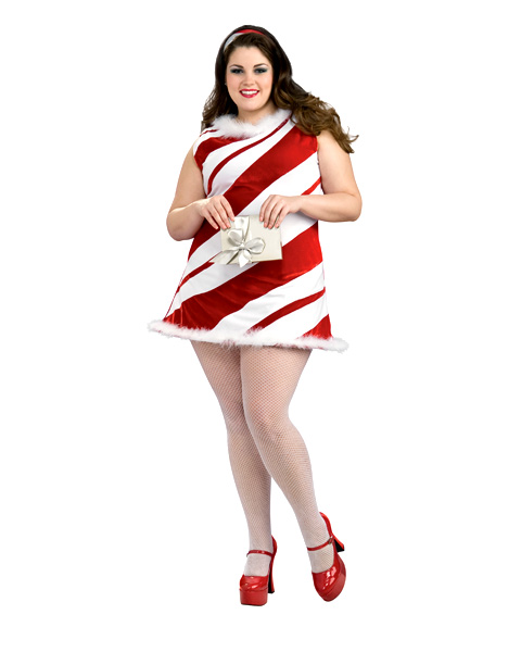 Ms. Candy Cane Plus Costume Womens