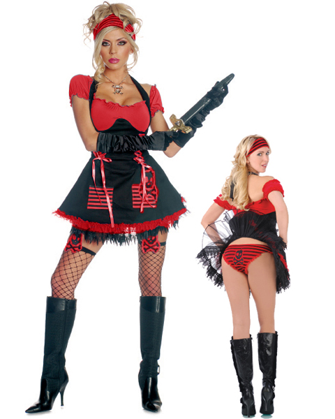 Adult 4-piece Red Pirate Hottie